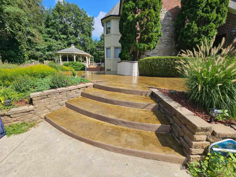 Stained Steps to Patio