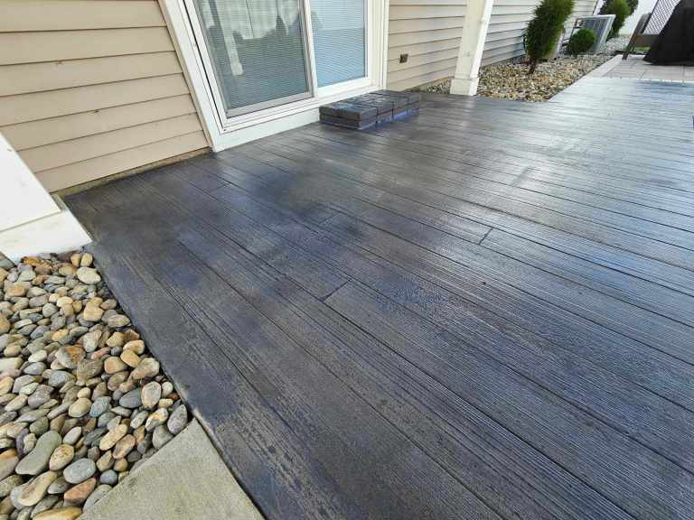 Faux Wood Concrete Overlay on Patio